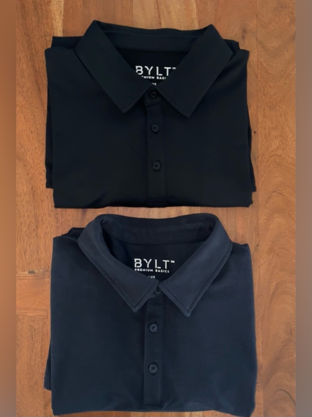 BYLT Premium Basics Drop-Cut LUX Polo Shirts Men Sz Large - Lot Of 2